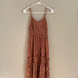 Angie Vibrant Floral Dress with Spaghetti Straps